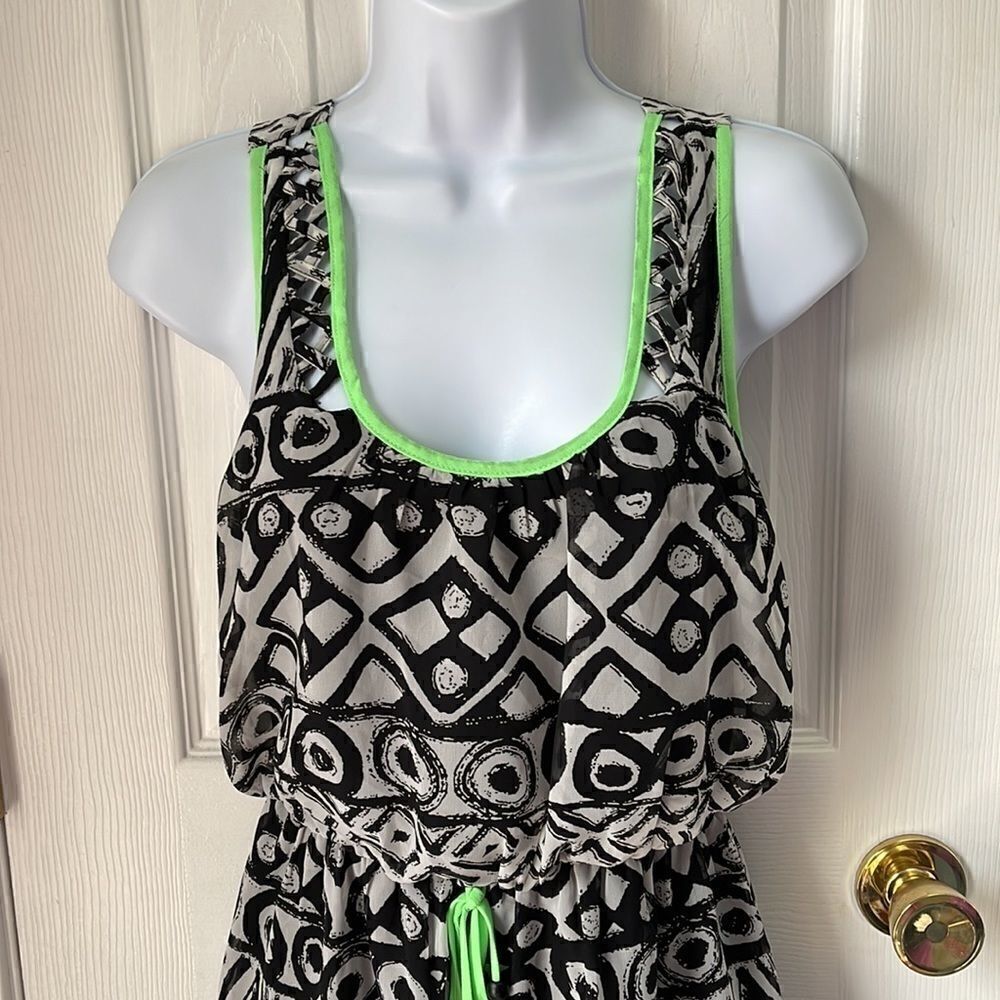 Neon Accent Aztec Pattern Dress - image 2